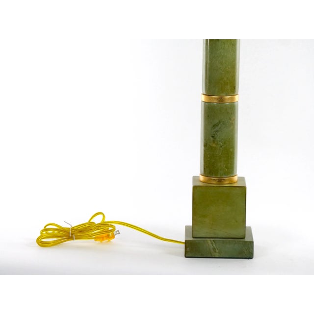 Green 20th Century Tall Pair Green Jade Art Deco Style Table Lamp For Sale - Image 8 of 13