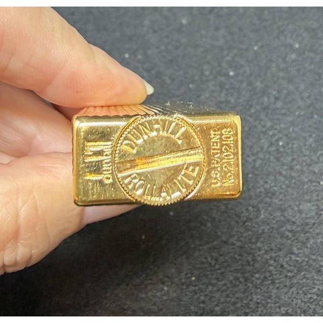 Dunhill Dunhill Rollalite Gold Tone Lighter in Box For Sale - Image 4 of 5