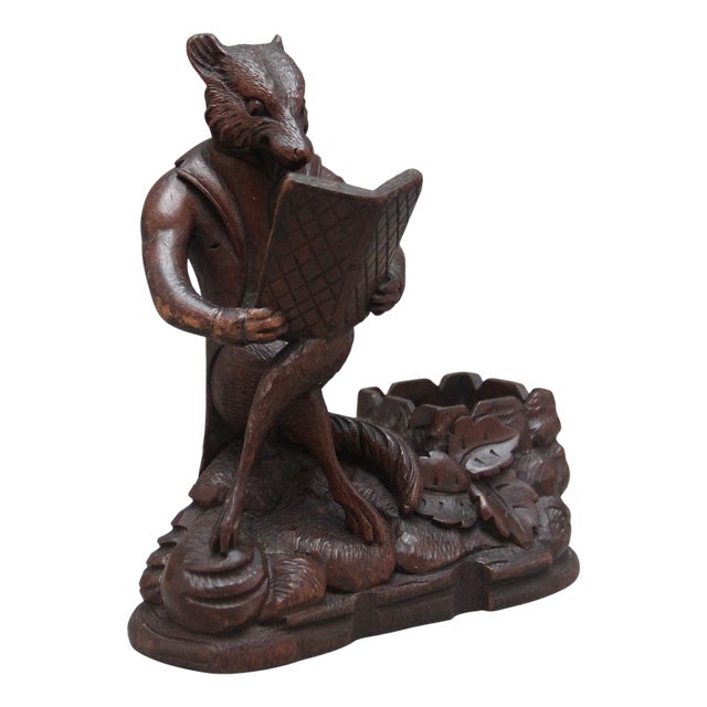 Antique Black Forest Carving of a Fox, 1880 For Sale