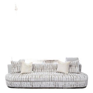 Late 20th Century Tomlinson Cambria Curved Velvet Sofa by Theodore Alexander For Sale