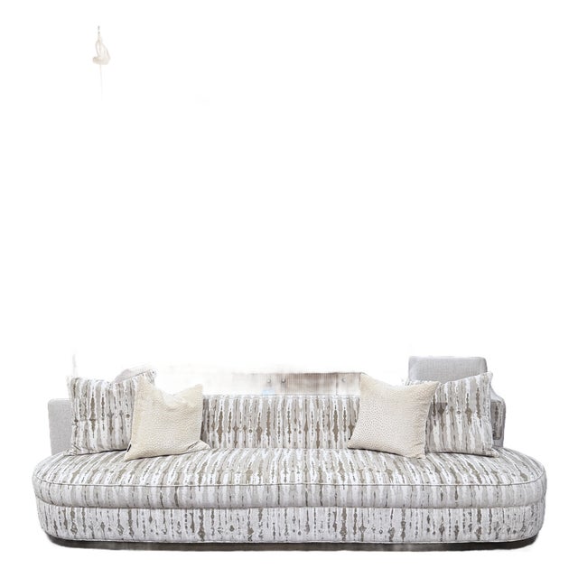 Late 20th Century Tomlinson Cambria Curved Velvet Sofa by Theodore Alexander For Sale