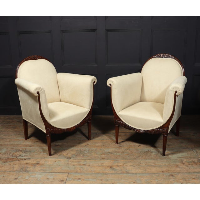 Cream Set of French Art Deco Chairs by Paul Follot, 1925 For Sale - Image 8 of 15
