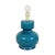 Beautiful Italian lamp made of blue or turquoise glazed ceramic with a crackle effect, circa 1970s, unmarked. This lamp...