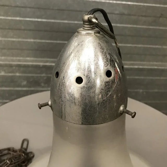 Pendant Lamp with White and Matted Glass Shade by Peter Behrens, 1910 For Sale - Image 5 of 7