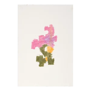 Vibrant Abstracted Forms 20th Century Monotype