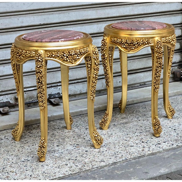 Elevate your interior with this breathtaking French-style side table, a luxurious accent piece fully covered in radiant...