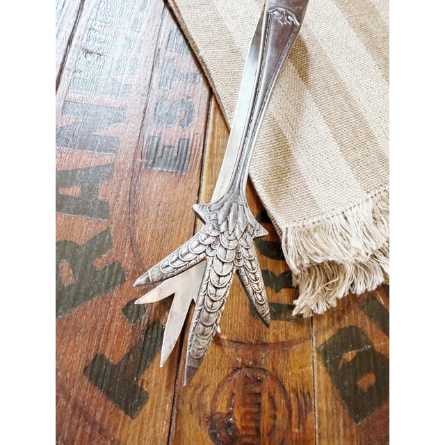 Art Deco Vintage Silver Plated Pullman Company Ice Tongs For Sale - Image 3 of 6