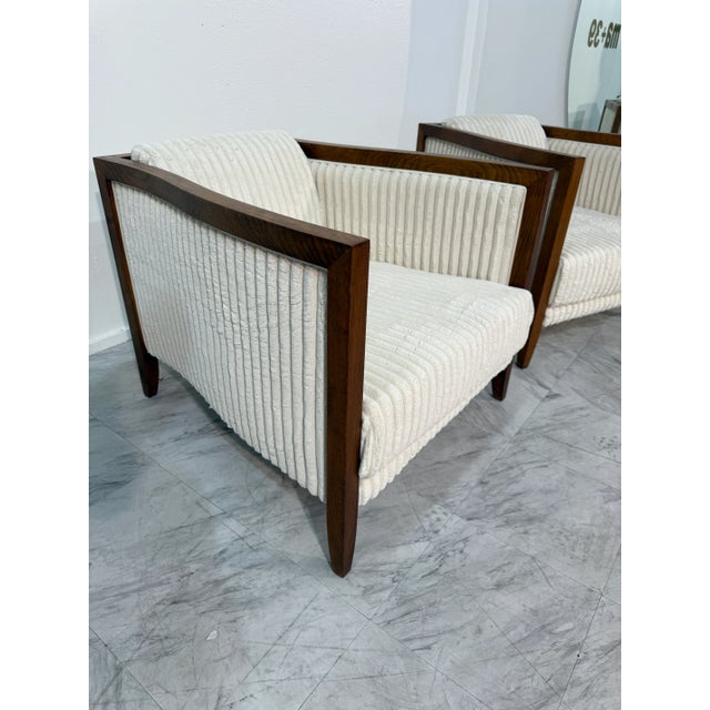 Mid-Century Modern 1970's Italian Modernist Lounge Chairs With Flared Frame - Set of 2 For Sale - Image 3 of 9