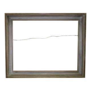 Large Solid Wood Picture Frame W/ 22 1/2" X 29" Rabbet Opening Gray Rustic For Sale