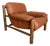 Mid Century Brazilian Sergio Rodriguez Style Cognac Leather Lounge Chair For Sale