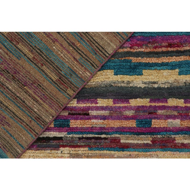 Textile 2010s Rug & Kilim’s Contemporary Moroccan Style Rug in Multicolor Stripes For Sale - Image 7 of 8