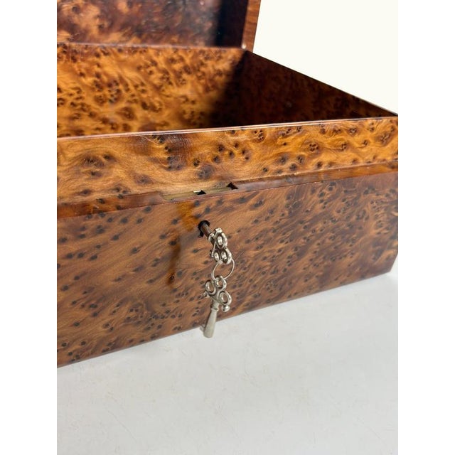 Brown Large 20th Century Brown Burl Wood Box, France For Sale - Image 8 of 11