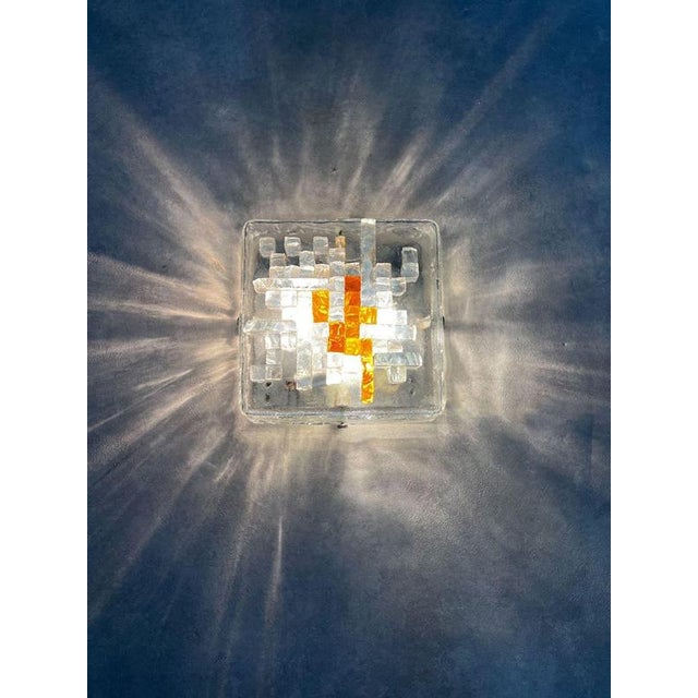 Vintage Italian Sculptural Glass Wall Light from Poliarte, 1970s For Sale - Image 3 of 15