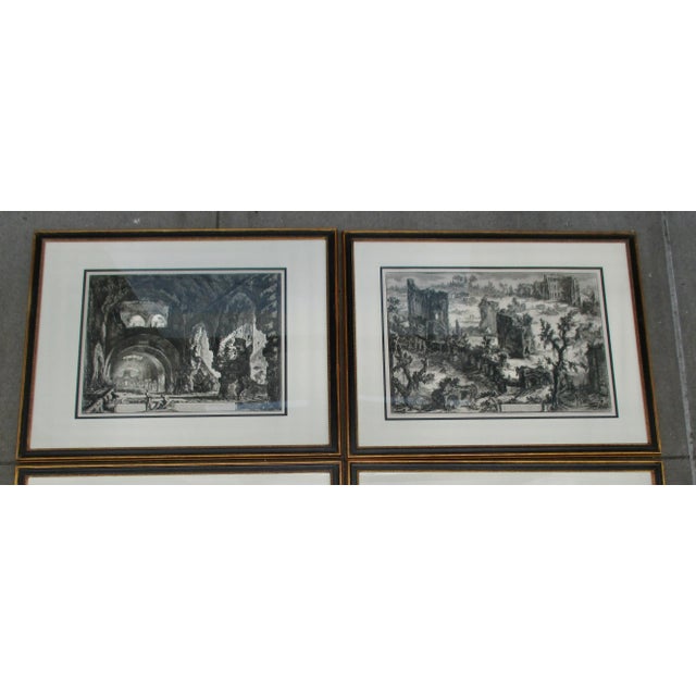 Four matched etchings of Piranesi. composing Veduta interna della Villa di Mecenate, Veduta Interna del Colosseo, Veduta...