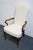 HIGH END VINTAGE Solid Cherry Traditional Georgian White Upholstered High Back Dining Arm Chair Cannot identify...