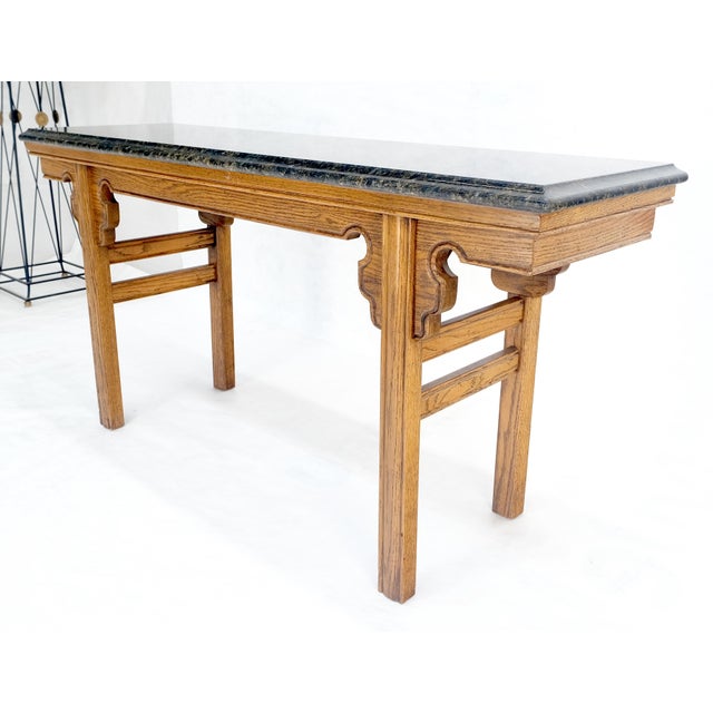 Heavily Carved Granite Top Asian Inspired Console Altar Table Console MINT For Sale - Image 12 of 12