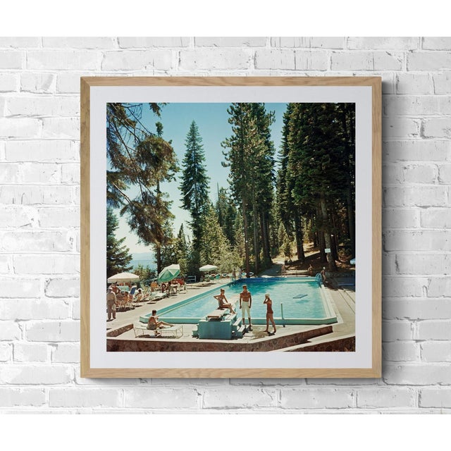 Bathers by a pool at the Tahoe Tavern on the shore of Lake Tahoe, California, 1959. As an authorized Getty Images Gallery...