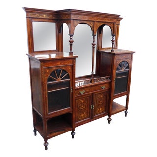 20th Century Edwardian Inlaid Display Cabinet For Sale