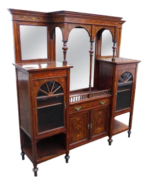 20th Century Edwardian Inlaid Display Cabinet