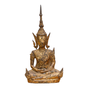 Golden Serenity, Antique Thai Meditation Figure