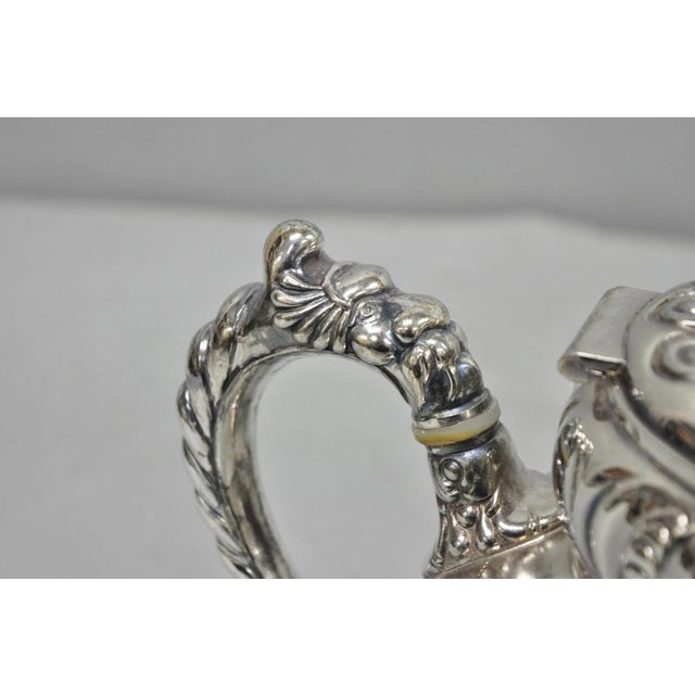 Antique Meriden B Co French Renaissance Silver Plated Figural Tea Set - 7 PCS For Sale - Image 13 of 18