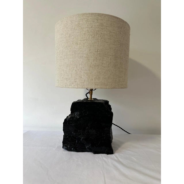 Charcoal / Black Coal Stone Lamp For Sale - Image 11 of 12