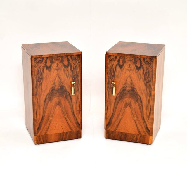 Art Deco Burr Walnut Bedside Cabinets, 1930s, Set of 2 For Sale - Image 11 of 11