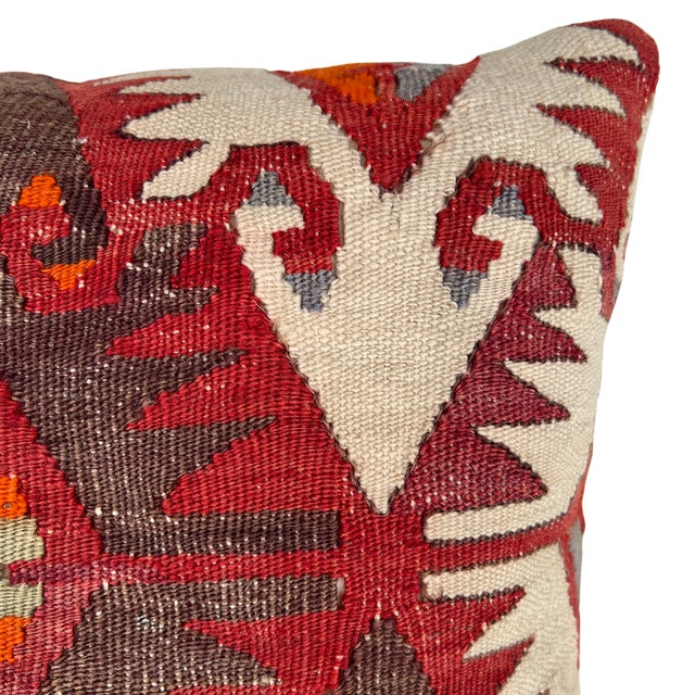 Vintage Turkish Rug Pillow For Sale - Image 4 of 6