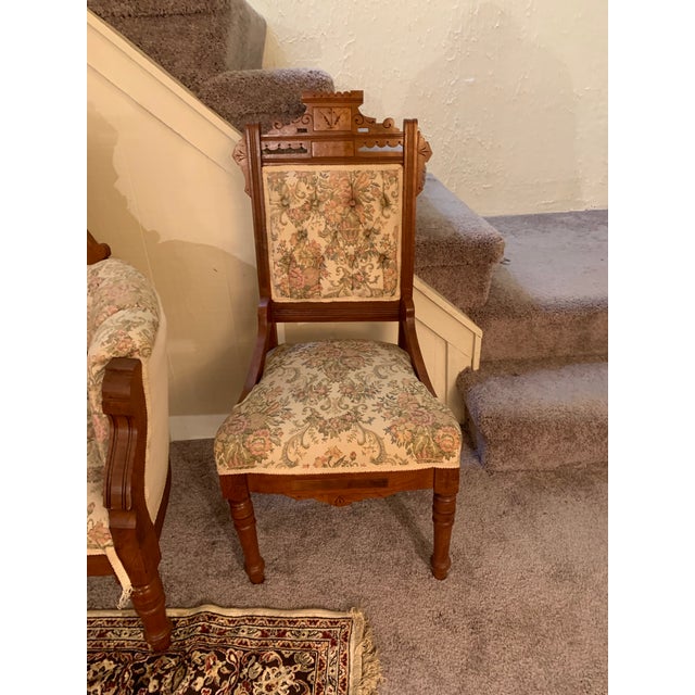 Late 19th Century Antique Victorian EastlakeStyle Parlor Set 4 Pieces