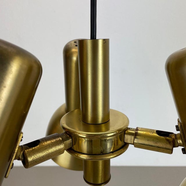 Brass 3-Spot Hanging Light by Koch and Lowy for OMI Lighting, Germany, 1970s For Sale - Image 11 of 18