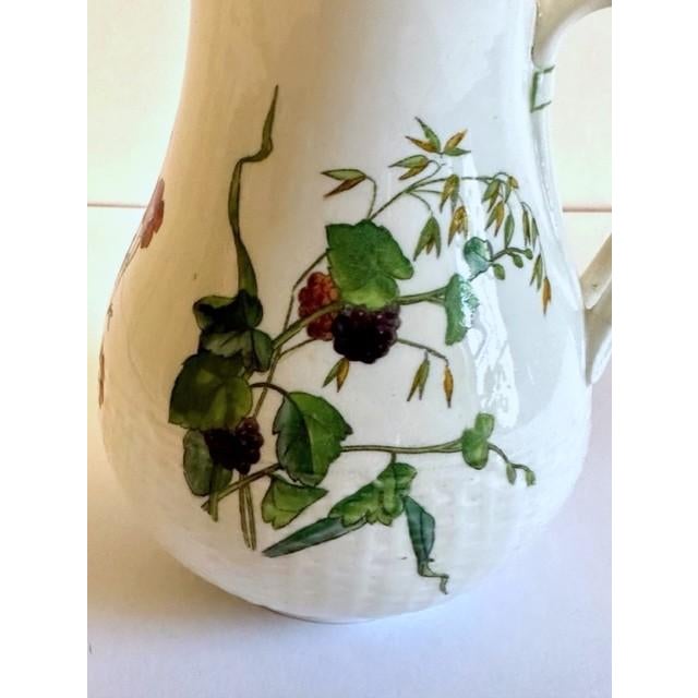 Vintage Floral Pattern Vase With Handle For Sale In Portland, ME - Image 6 of 9