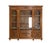 French Louis XVI Oak and Walnut Three Doors Vitrine Bookcase, 1900 For Sale - Image 3 of 18