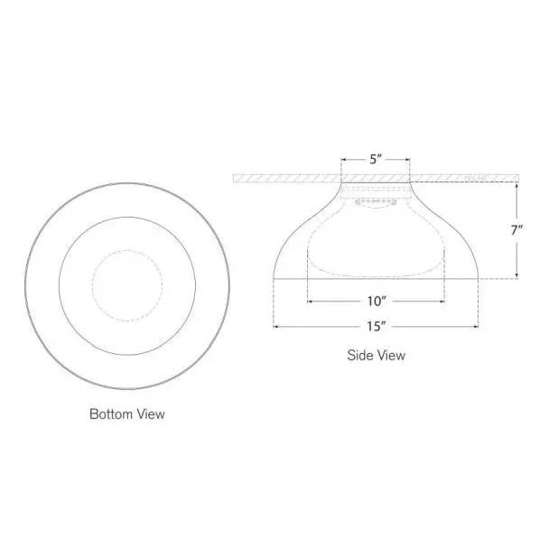 Modern AERIN for Visual Comfort Signature Agnes 15" Flush Mount in Plaster White with Soft White Glass For Sale - Image 3 of 3