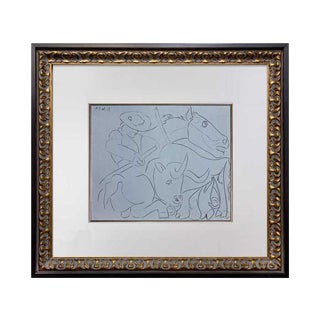 Pablo Picasso Linogravure Limited Edition "La Pique Cassee" 1959 W/Frame For Sale