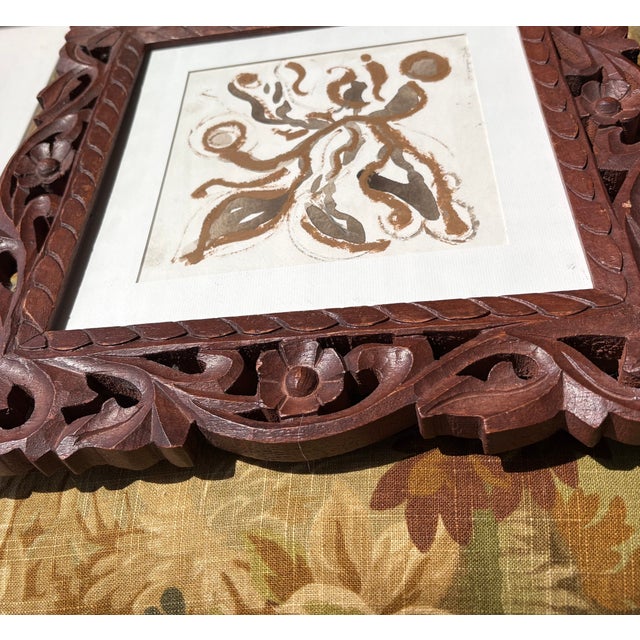 2026 Abstract McKenzie Dove Painting in Antique Frame For Sale In Houston - Image 6 of 6
