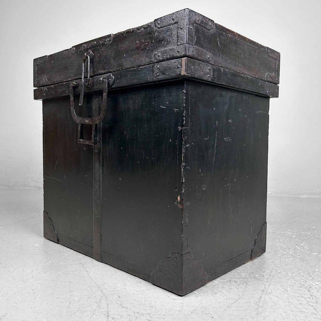 Antique Kura bako (倉箱), a traditional Japanese storage box. Dimensions: height 41 cm, width 35.5 cm, depth 26.5 cm....