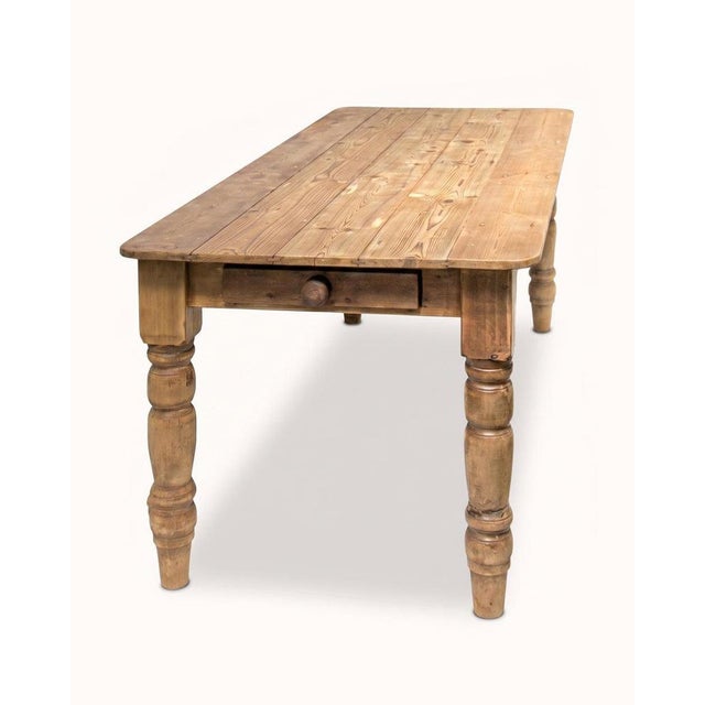 Vintage French Provincial Pine Farmhouse Dining Table For Sale - Image 3 of 14
