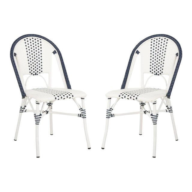 Zoya Chair, Set of 2 - Navy/White For Sale