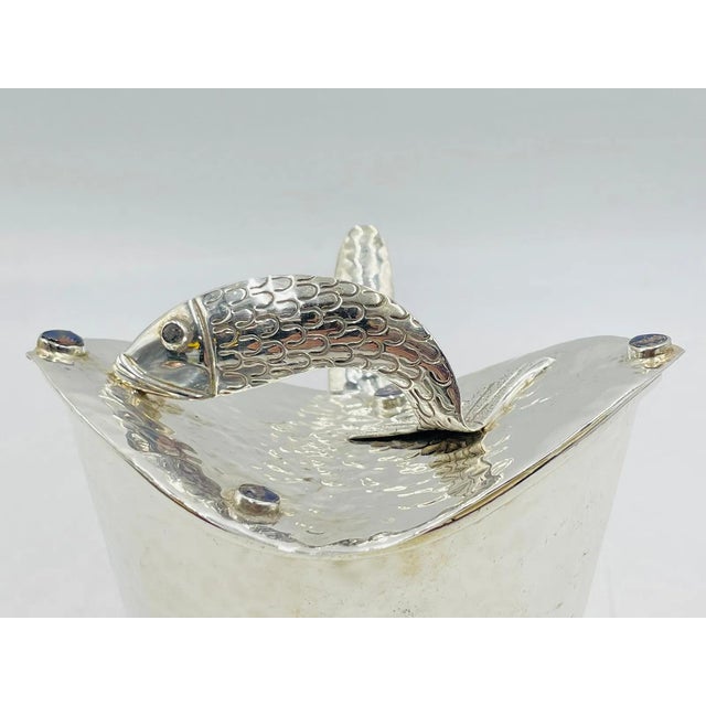 1980s Emilia Castillo Five Piece Fish Tea or Coffee Set Mexican Modern Silversmithing - Set of 5 For Sale - Image 12 of 18