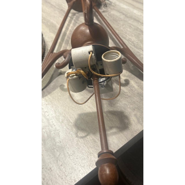 Rare & Beautiful Large 20” Authentic Brass Makers Mark Qouizel Collectables “Inglenook”Design Tiffany-Style Inverted Bowl Chandelier For Sale - Image 4 of 9