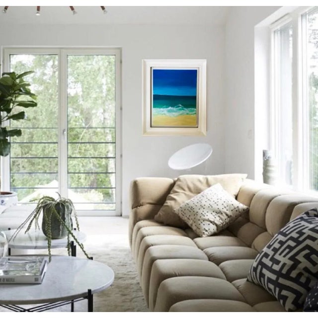 "Missing Cornwall 2" Framed Contemporary Seascape Acrylic Painting For Sale - Image 4 of 5