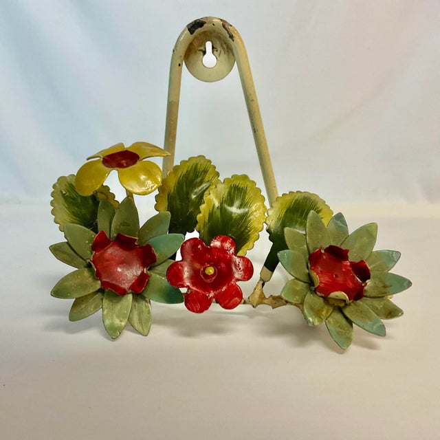 1940s Vintage Italian Flora Tole Hand Painted Picture-Plate Rack, Wall ...