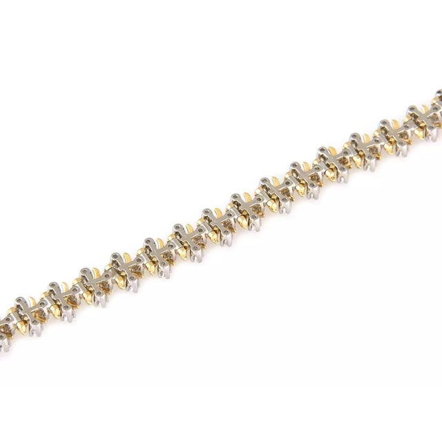 Tiffany & Co. Schlumberger Diamond Bracelet 18k Gold Platinum X Link Style For Sale In Miami - Image 6 of 9