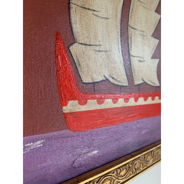 Contemporary Impressionist Style Seascape Painting, Framed For Sale - Image 4 of 5