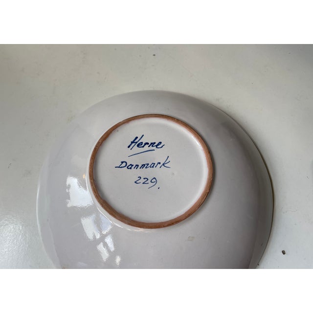 1960s Scandinavian Modern White Ceramic Bowl by Herne Nielsen, 1960s For Sale - Image 5 of 9
