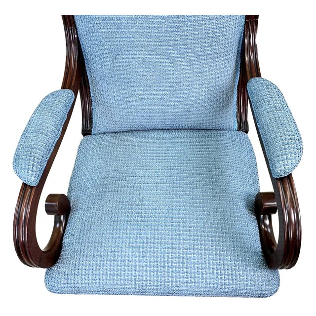 A Very Good Quality 19th Century, William IV Period, Mahogany Library Armchair Of Good Bold Proportions, Having...