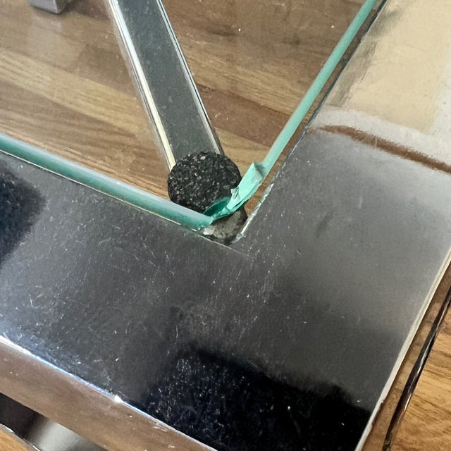 70s Chrome & Glass Parsons Tables, a Pair For Sale - Image 11 of 11