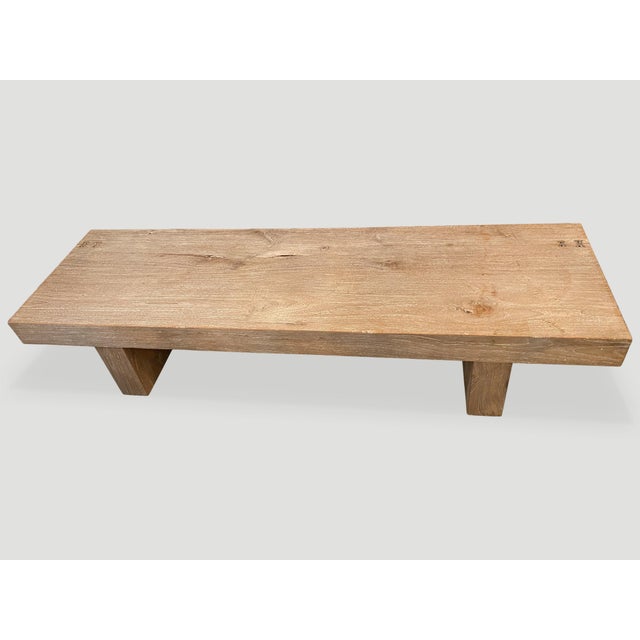 Andrianna Shamaris Impressive Minimalist Teak Wood Coffee Table or Bench For Sale In New York - Image 6 of 18