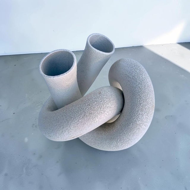 1970s Vintage Italian Abstract Ceramic Tube Sculpture For Sale - Image 4 of 10