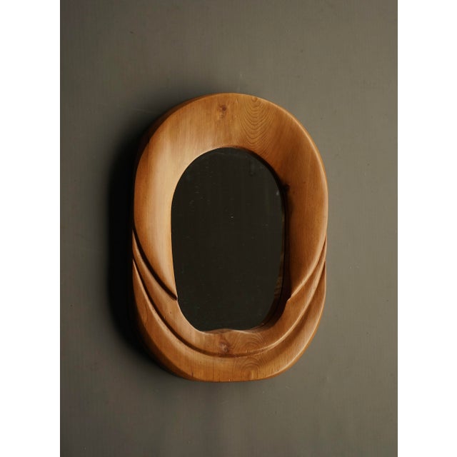 Contemporary Mid-Century Anthroposophical Pine Wall Mirror, 1970s For Sale - Image 3 of 7
